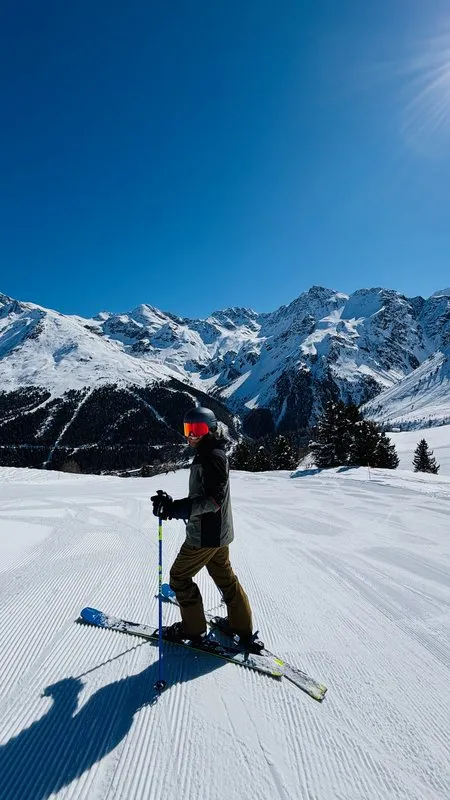 Skiing in the snowy Alps